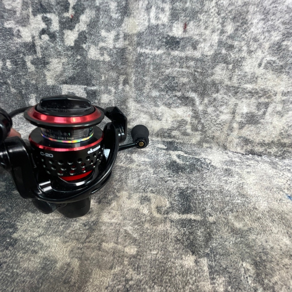 Okuma Ceymar C-20 Spinning Reel Black Red Aluminum Spool Fishing 2015 NWOT - Picture 4 of 6